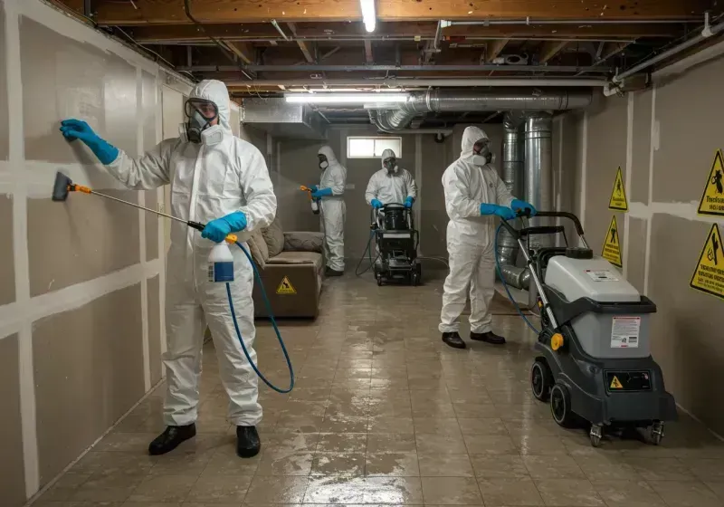 Basement Moisture Removal and Structural Drying process in Newport, TN